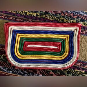 Vintage Telephone Cord Zipper Clutch